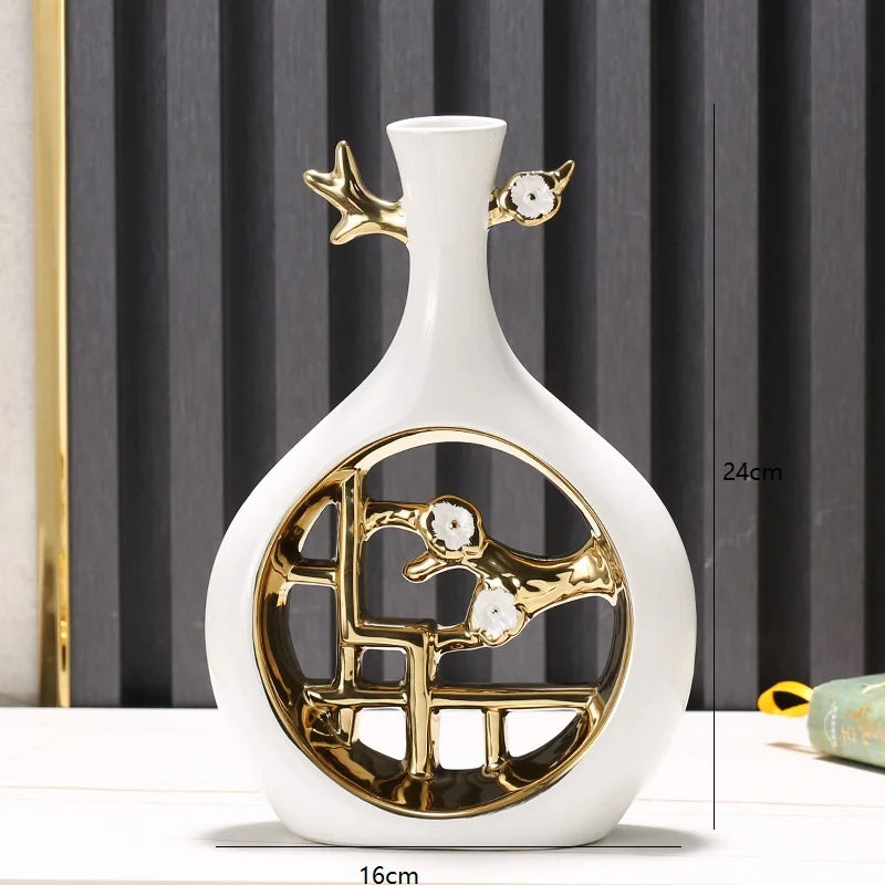 Vaso de Flor Oriental em Cerâmica
