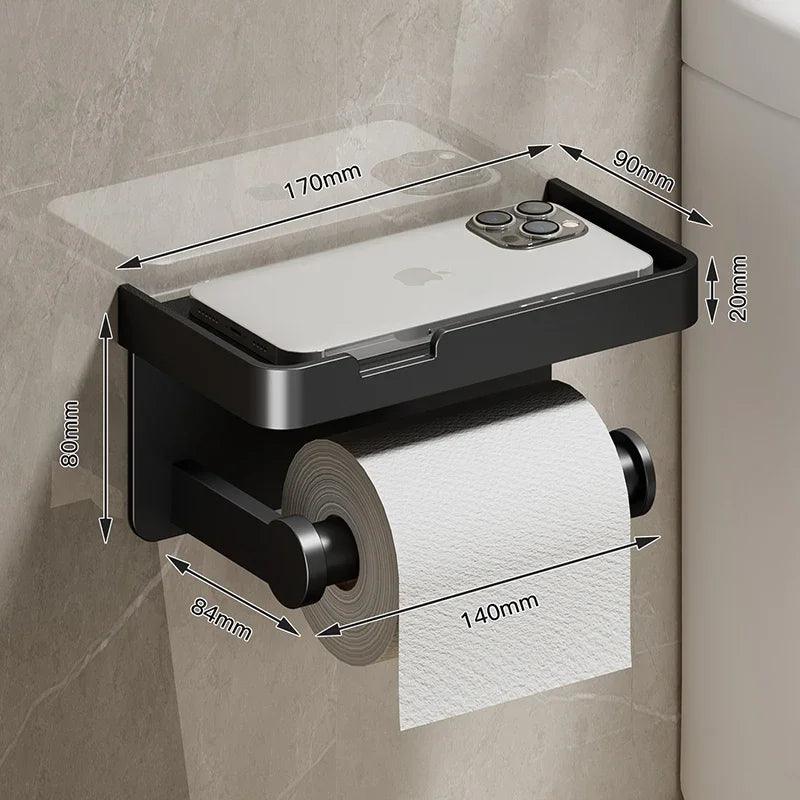 Suporte para Papel Higiênico em Liga de Alumínio Mup-0146-OutletMup-Slim Preto-OutletMup