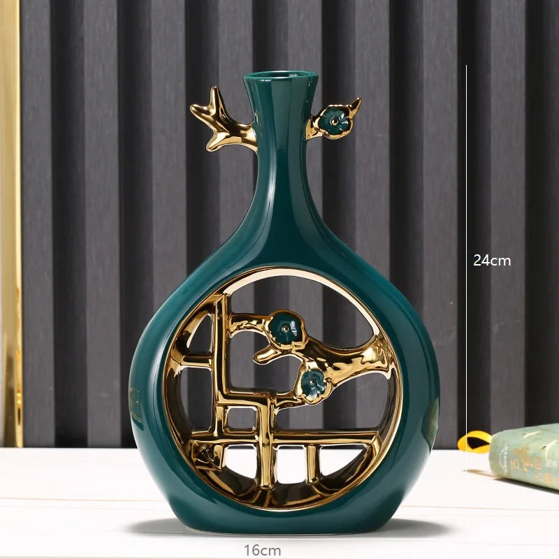 Vaso de Flor Oriental em Cerâmica