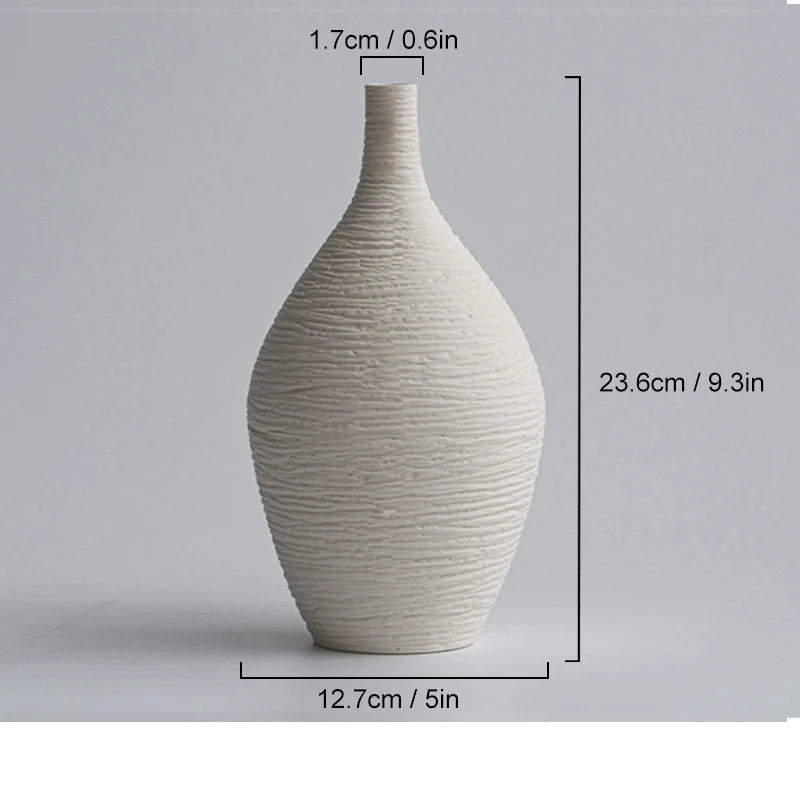 Vaso Cerâmico Simples para Decoração de Casa-0169-OutletMup-Gran Bege-OutletMup