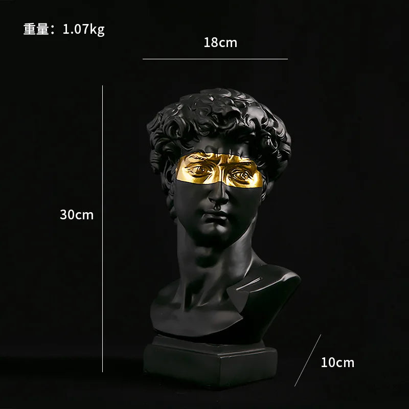 Escultura Cabeça de David Elegance-0173-OutletMup-Preto-OutletMup