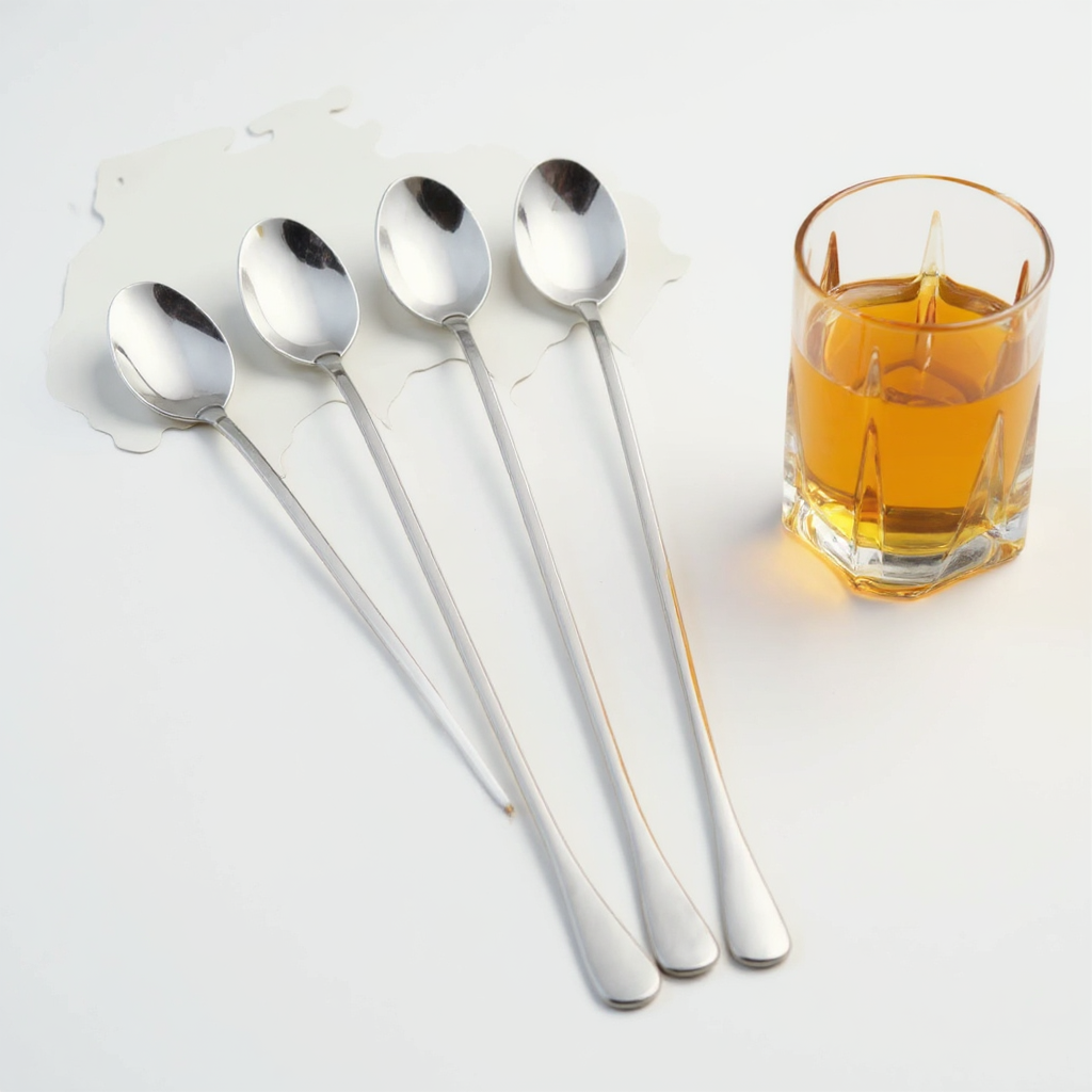 Juego de 4 cucharas largas de acero